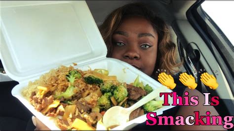 Mukbang Beef And Broccoli Chinese Food Youtube