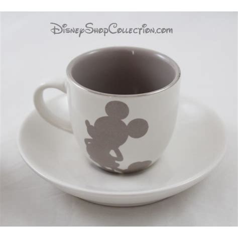 Tazas De Caf Mickey Disneyland Par S Gris Plato Blanco De Cer Mica