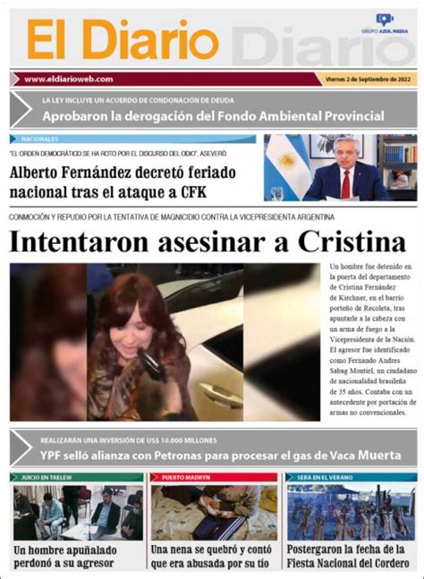 Ataque A Cristina Kirchner Las Tapas De Los Diarios De Argentina