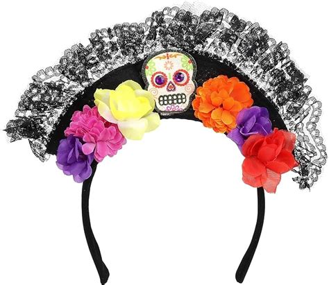 Needzo Day Of The Dead Costume Headband For Women Dia De Los Muertos