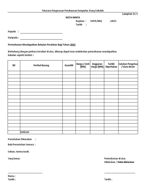 Nota Minta Kosong Pdf