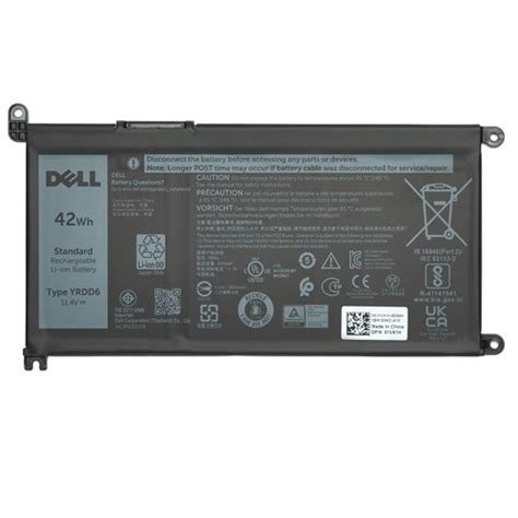 Dell 3 Cell 42 Wh Lithium Ion Replacement Battery For Select Laptops