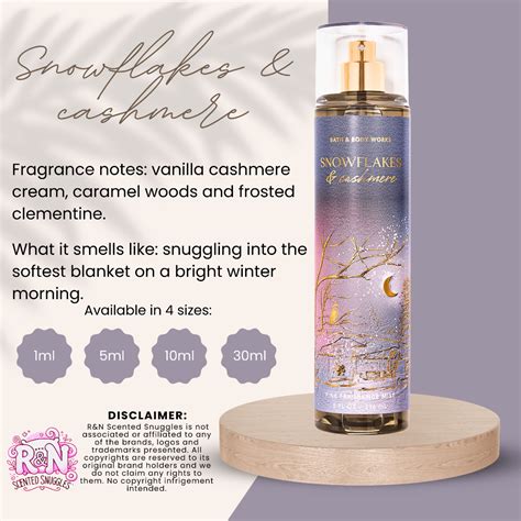 SNOWFLAKES CASHMERE BBW Decant Fragrance Refill 1ml 5ml 10ml Not A