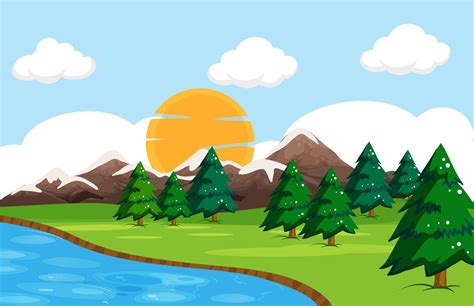 Un Paisaje De Naturaleza Simple 432883 Vector En Vecteezy