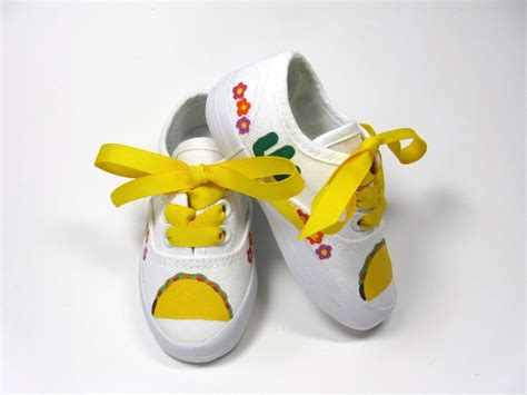 Taco Shoes Or Mexican Fiesta Sneakers Hand Painted For Baby Or Etsy