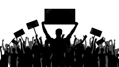 Demonstration People Silhouett PNG Vector PSD And Clipart With