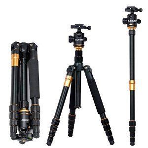 Camera Tripod Zomei Q Aluminum Portable Travel Tripod Monopod With