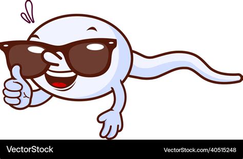 Sperm Cartoon With Sunglasses Royalty Free Vector Image