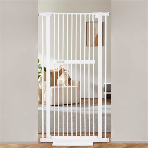 Rengue 55.11" Extra Tall Pet Gate, 30.7-33.07" Wide Metal Cat Gate