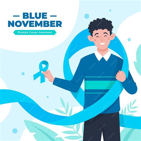 Premium Vector Flat Blue November Illustration