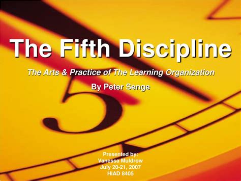 Ppt The Fifth Discipline The Arts And Practice Of The Learning