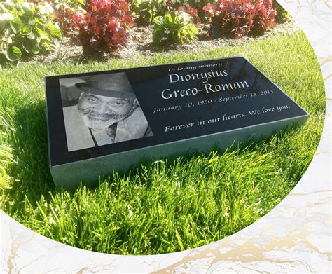 Flat Headstone X X Inches Black Granit Laser Engrave Etsy