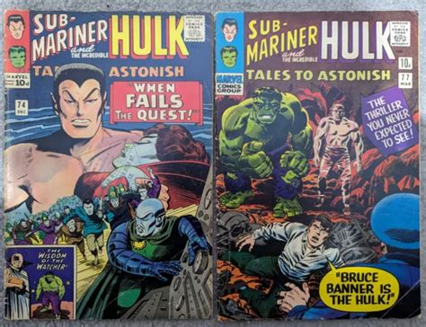 Marvel Sub Mariner And The Incredible Hulk Tales To Astonish