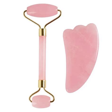 Rose Quartz Roller Slimming Face Massager Lifting Tool Natural Jade Facial Massage Roller Stone