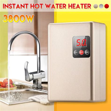 V W Instant Tankless Electric Hot Water Heater Kitchen Quick Heating Shower Watering