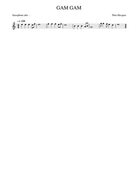 Gam Gam Sheet Music For Saxophone Alto Solo