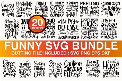 Funny Svg Bundle 20 Design Vol 01 Graphic By Sukumarbd4 · Creative Fabrica