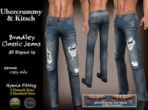 Second Life Marketplace Ubercrummy And Kitsch Bradley Classic Ripped Jeans