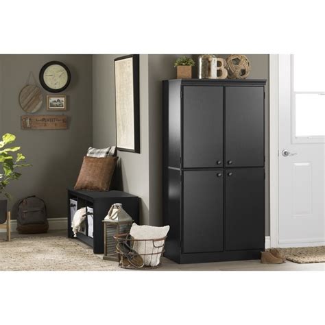 South Shore Morgan Storage Cabinet In Pure Black Homesquare