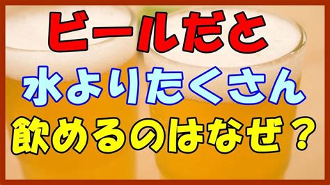 ビールだと水よりたくさん飲めるのはなぜ？【面白雑学】 Youtube