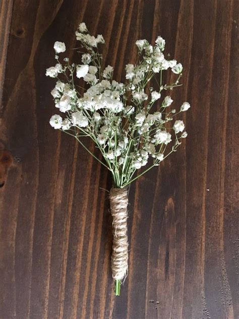 Babies Breath Collection Boutonnière Dried Babies Breath With Twine