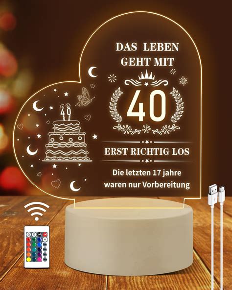 Giftasy Geschenk Zum Geburtstag Frauen Led Acryl Nachtlicht Lampe