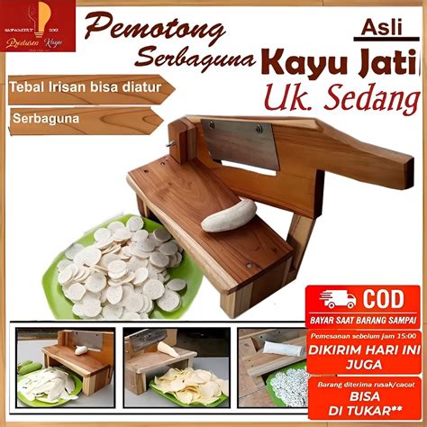 Jual PROMO KAYU JATI ALAT PENGIRIS PEMOTONG SERBAGUNA UNTUK KERUPUK DAN