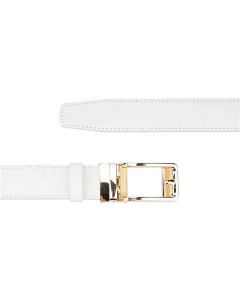 Buy Automatic Leather White Belt With Gold Buckle Leatherbeltsonline