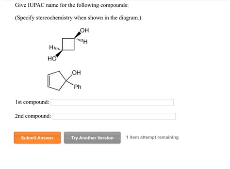 Give The Iupac Name For The Following Compound Chegg