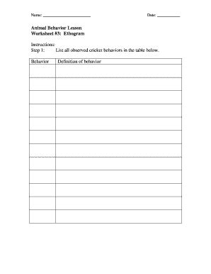 Ethogram Template - Fill Online, Printable, Fillable, Blank | pdfFiller