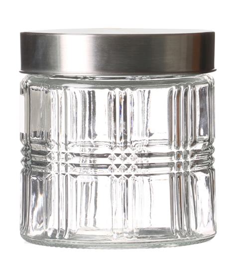 Kitchen Round Glass Jar Hermetic Inox Lid 800ml