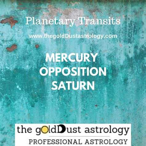 Harnessing The Power Of Mercury Opposition Saturn