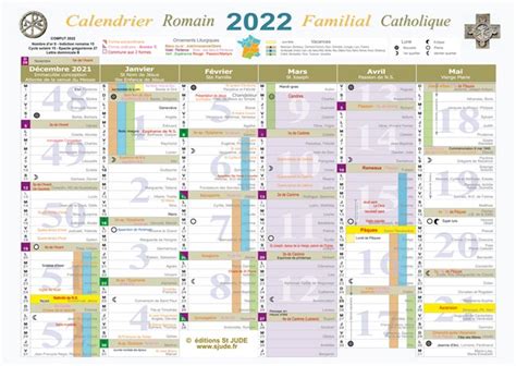 Calendrier Romain Liturgique Et Familial