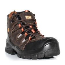 Bota de cuero chocolate puntera de fibra y plantilla de Kevlar línea