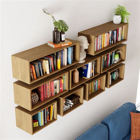 Floating Bookshelf In White Oak Krovel Furniture Co