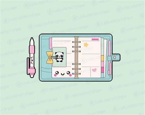 Premium Vector Clipart Kawaii Planning Clipart Kawaii Planner Clip