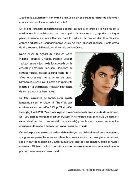 Solution Michael Jackson Y Su Influencia En El Mundo De La M Sica