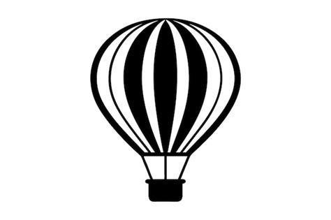 Premium Vector Hot Air Balloon Silhouette Vector Icon And Illustration Isolated On White