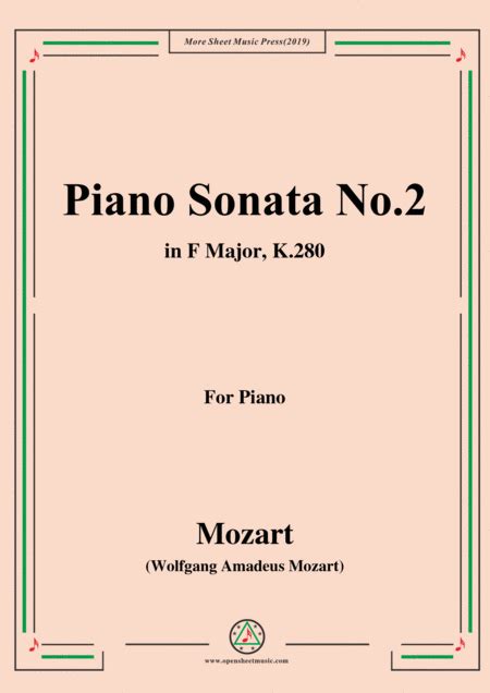 Mozart Piano Sonata No 2 In F Major K 280 Arr MSM By Mozart Sheet