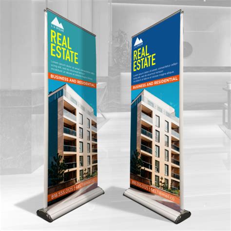 Deluxe Double Sided Retractable Banner Stands Texas Print Design