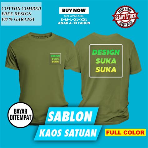 Jual Indosun Kaos Sablon Satuan Full Warna Bebas Design Kaos Custom