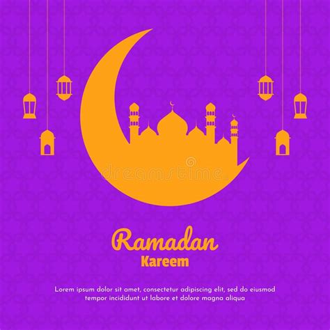 Ramadan Decoration Greeting Card Illustration Stock Vector