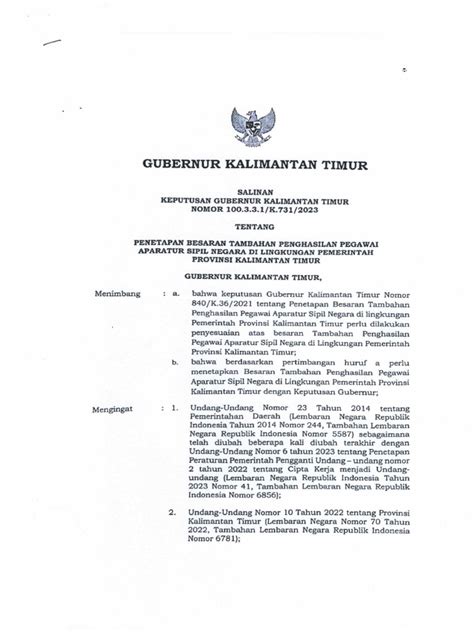 Pergub Kenaikan Tpp Tahun 2023 Pdf