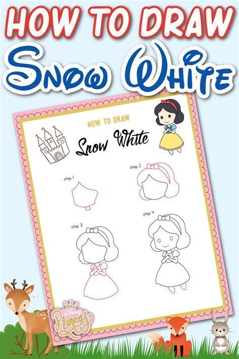 How To Draw Snow White Step By Step Tutorial With Free Printable In