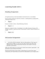 Learning Guide Unit Docx Learning Guide Unit Reading Assignment