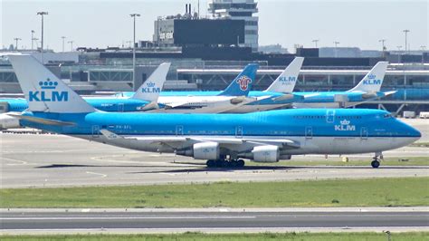 4K Amazing Plane Spotting Day Amsterdam Airport Schiphol 2019 B747