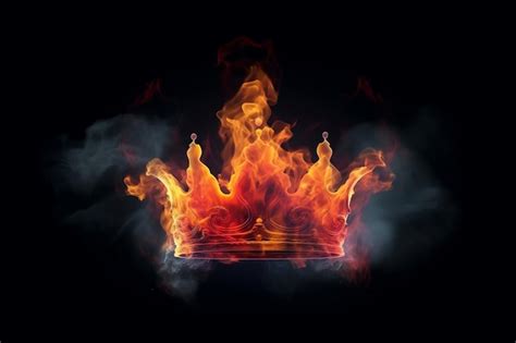 Premium Photo Burning Crown Of Fire And Smoke Ai