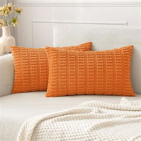 Amazon Miulee Pack Of Decorative Fall Orange Throw Pillow Covers