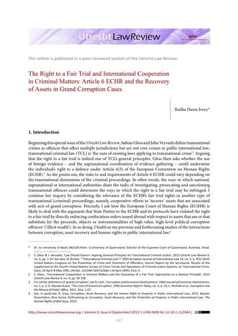 PDF The Right To A Fair Trial And International Cooperation In