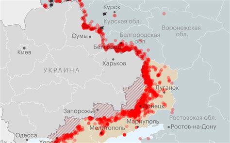 Какие приграничные пункты попали под обстрел со стороны украины карта